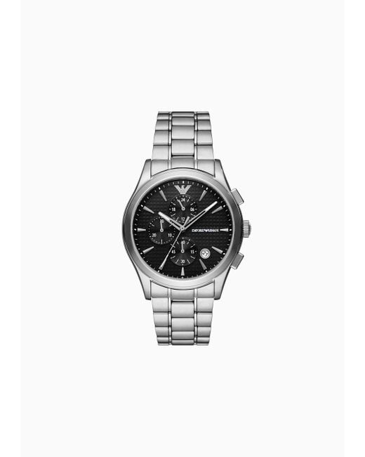 Emporio Armani White Chronograph Stainless Steel Watch for men