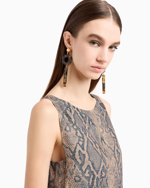 Orecchini Pendenti Con Elementi Geometrici di Emporio Armani in White