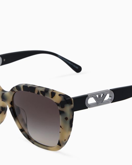 Emporio Armani Gray Butterfly-Shaped Sunglasses
