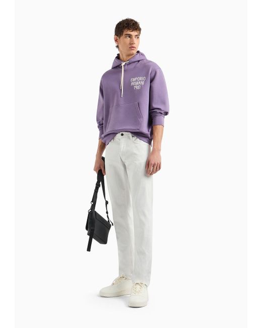 Emporio Armani White J75 Slim-fit Jeans In Garment-dyed Comfort Denim for men