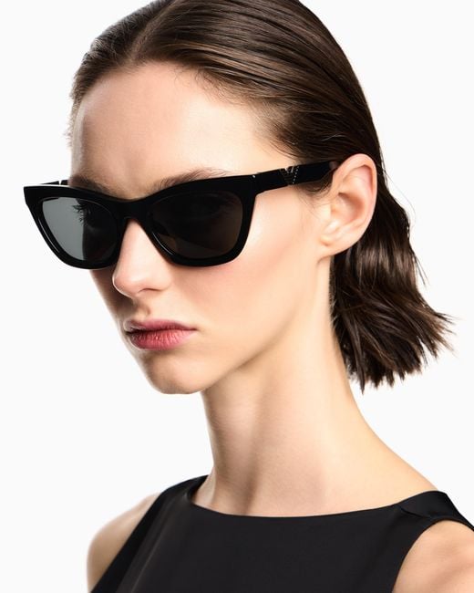 Emporio Armani Black Cat-Eye Sunglasses