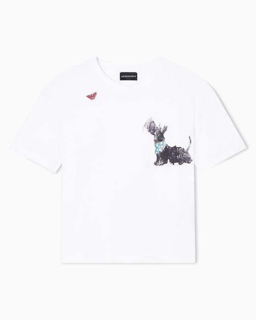Emporio Armani White We Love Dogs #29 Jersey T-Shirt