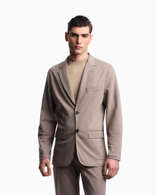 Emporio Armani Brown Single-Breasted Jacket for men