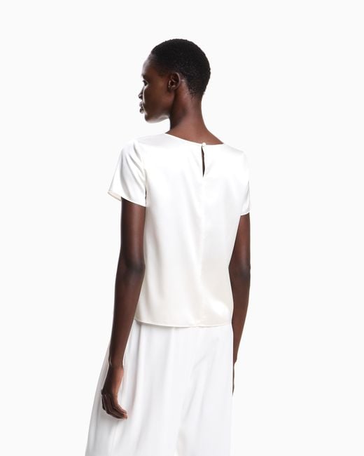 Emporio Armani White Satin Blouse