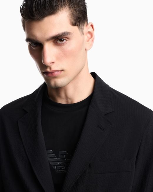 Emporio Armani Black Single-Breasted Jacket for men