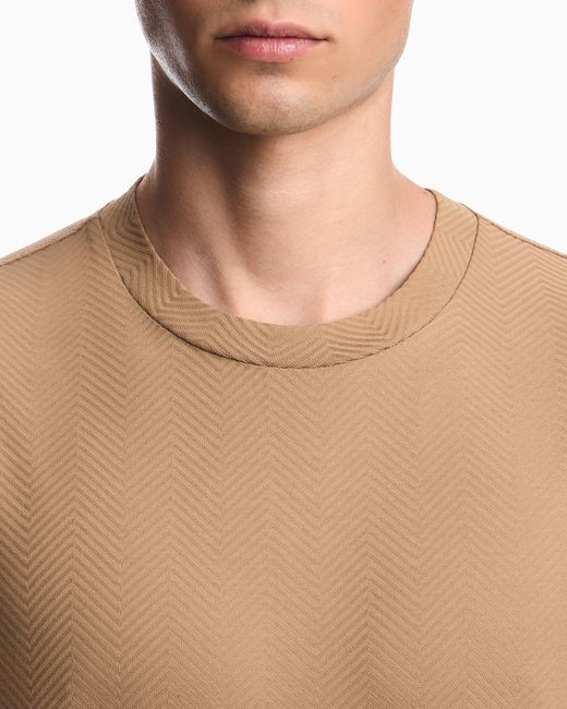 Emporio Armani Natural Jersey Jacquard T-Shirt for men