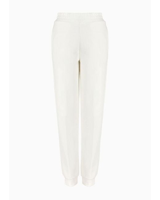 Pantaloni Jogger In Cotone Organico Asv di Emporio Armani in White