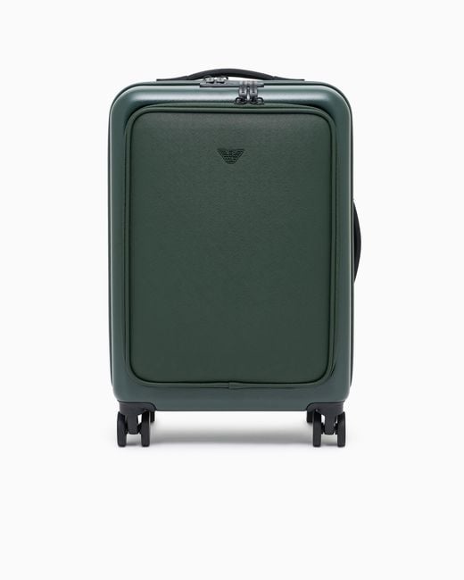 Maleta De Cabina En Abs Con Detalle De Piel Saffiano Y Placa De Águila Emporio Armani de hombre de color Green