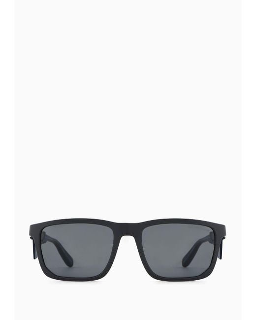 Emporio Armani Gray Rectangular Sunglasses for men