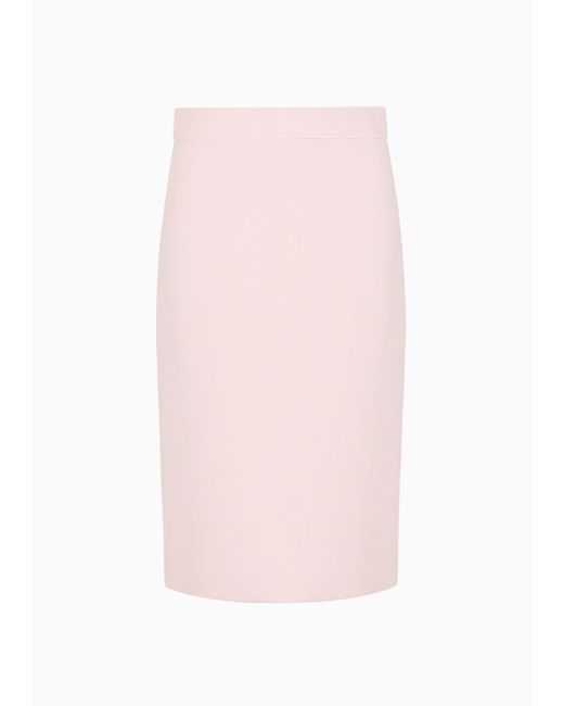 Emporio Armani Pink Cady Crêpe Midi Pencil Skirt