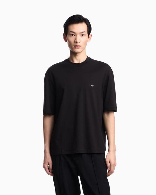 Emporio Armani Black Logo-Print T-Shirt for men