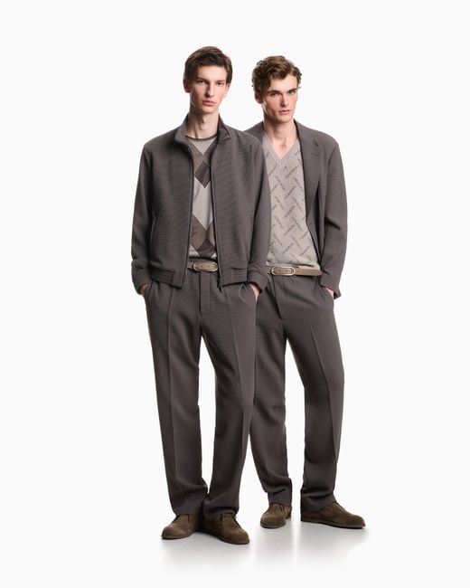 Emporio Armani Brown Full-Zip Blouson for men