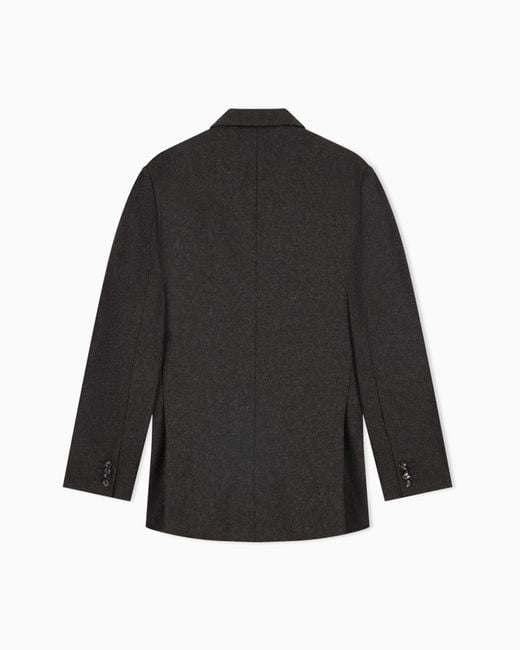 Emporio Armani Black Tailored Double-Breasted Blazer for men