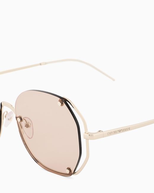 Emporio Armani Natural Irregular-Shaped Sunglasses