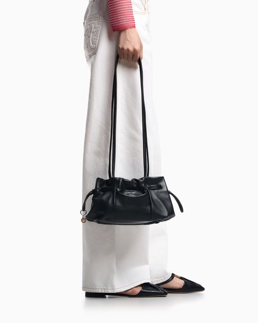 Borsa A Tracolla Piccola Con Coulisse di Emporio Armani in Black