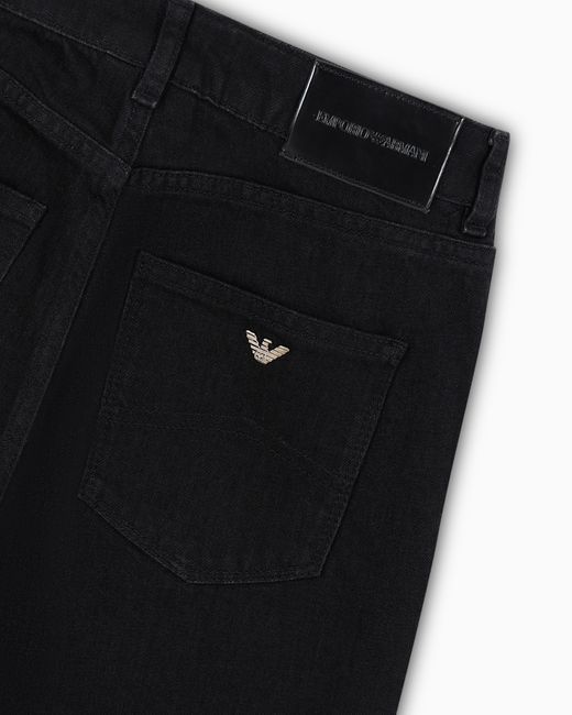 Vaqueros J20 De Cintura Alta Y Pernera Superajustada En Denim Elástico Emporio Armani de color Black