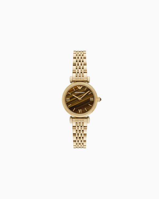 Emporio Armani White Two-Hand-Tone Stainless Steel Watch