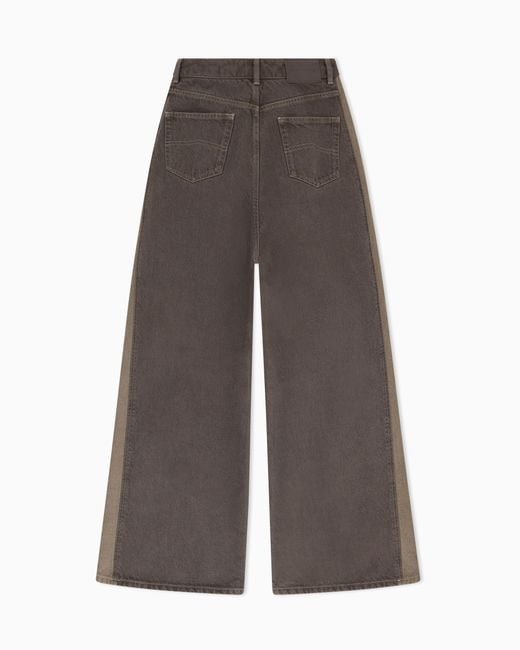 Emporio Armani Green Five-Pocket Wide-Leg Denim Pants With Relaxed Fit