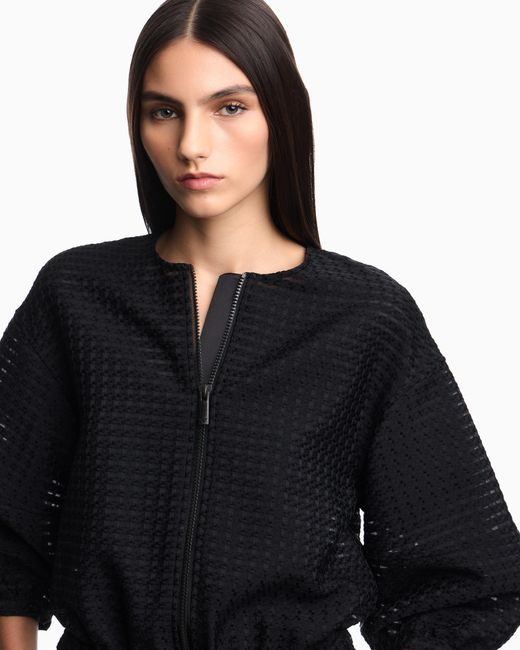 Emporio Armani Black 3D Gingham Jacquard Jacket