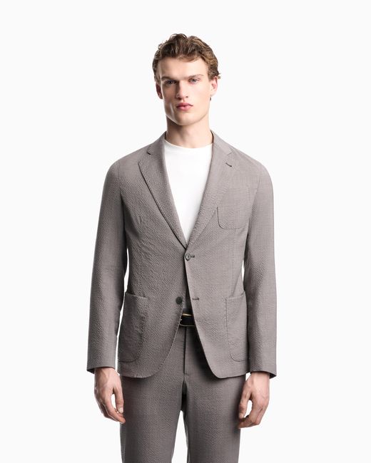 Emporio Armani Gray Single-Breasted Jacket for men
