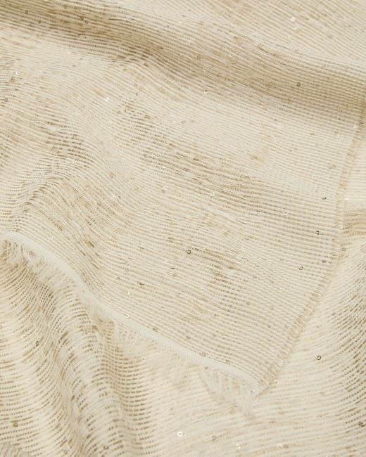 Emporio Armani Natural Stole With Micro Sequins
