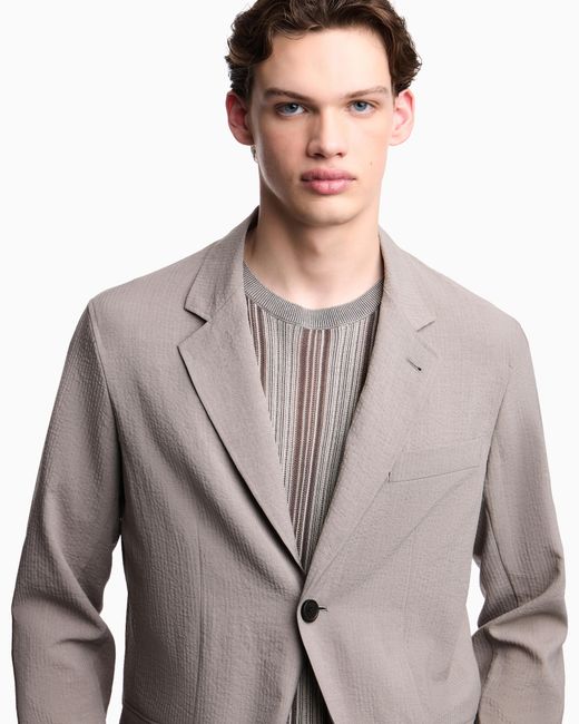 Emporio Armani Gray Single-Breasted Jacket for men
