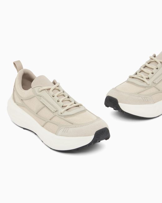 Emporio Armani White Mesh Sneakers With Suede Details Travel Essential for men