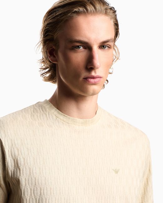 Emporio Armani Natural Jacquard Jersey Jumper for men
