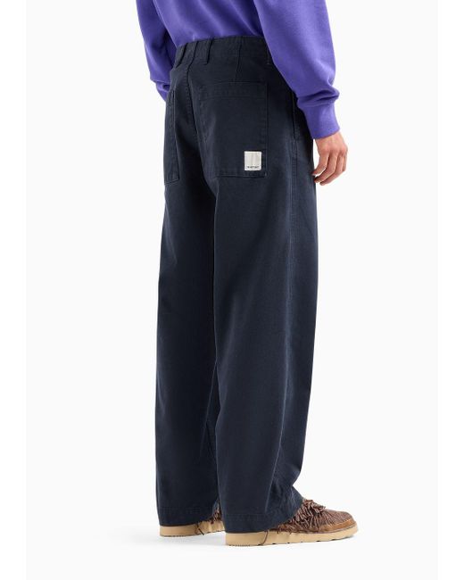 Emporio Armani Blue Sustainability Values Capsule Collection Organic Bull Trousers for men