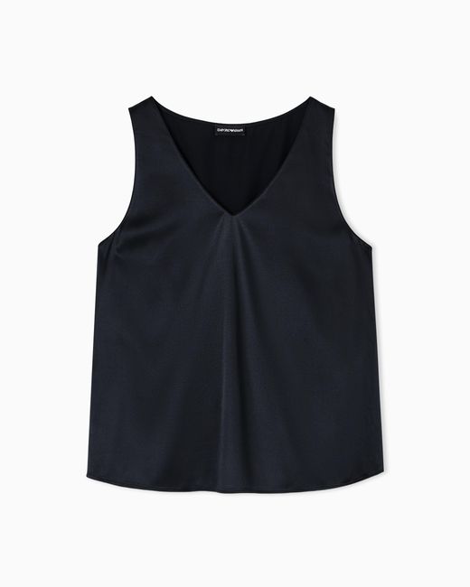 Emporio Armani Blue V-Neck Top