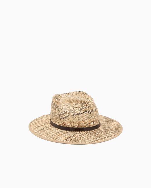 Emporio Armani White Woven Raffia Hat for men