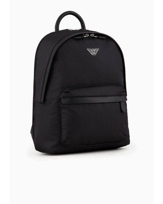 Emporio Armani Black Travel Essentials Recycled Nylon Backpack