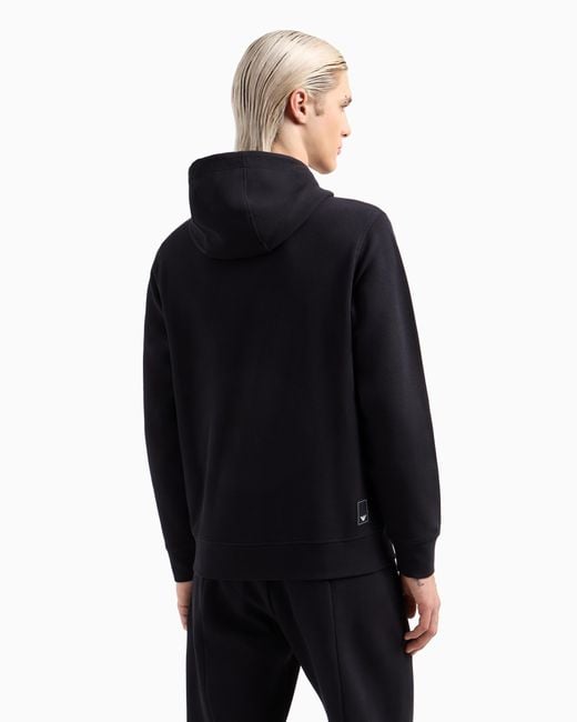 Sudadera De Punto Gofre Con Capucha Travel Essential Asv Emporio Armani de hombre de color Blue