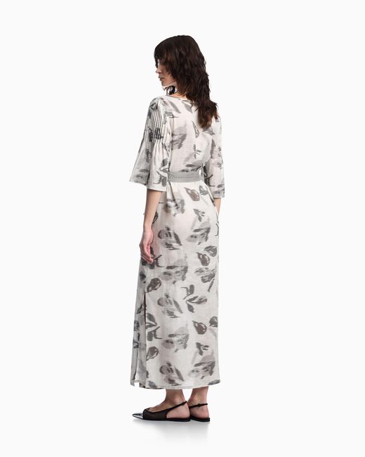 Emporio Armani White V-Neck Dress