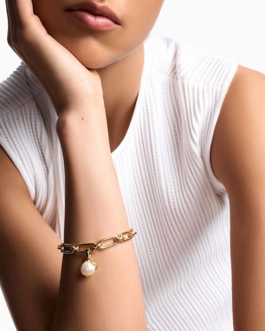 Emporio Armani White Tone Pearl Charm