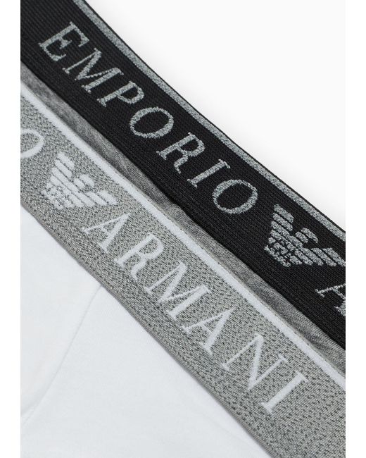 Paquete De Dos Calzoncillos Slip Con Logotipo Endurance Emporio Armani de hombre de color Black