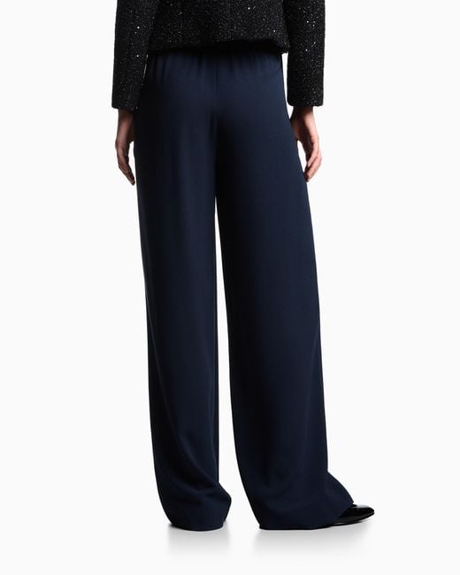 Pantalon À Pinces En Tissu Sablé Stretch Emporio Armani en coloris Blue