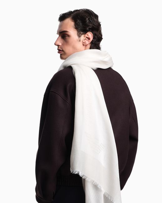 Sciarpa di Emporio Armani in White da Uomo