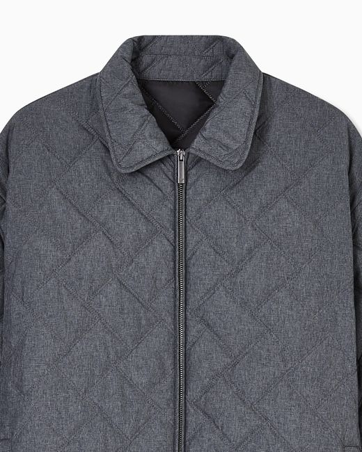 Emporio Armani Gray Quilted Zip-Fastening Jacket for men