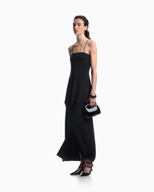 Emporio Armani Black Two-Piece Effect Crêpe Dress
