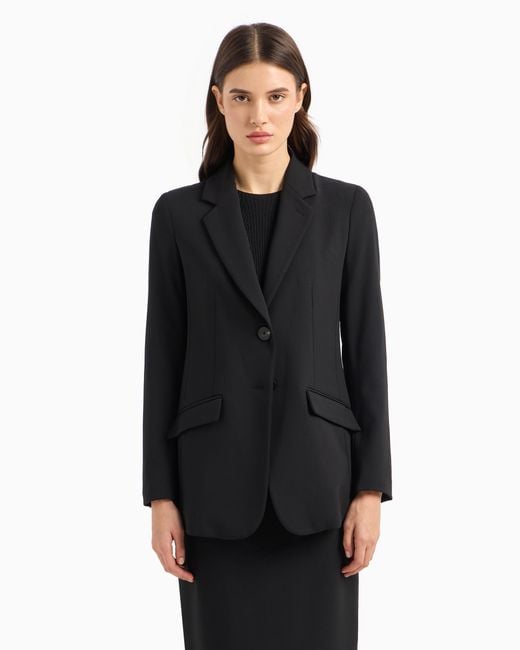 Emporio Armani Black Jacket With Lapels
