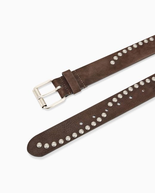 Emporio Armani White Tongue Belt for men