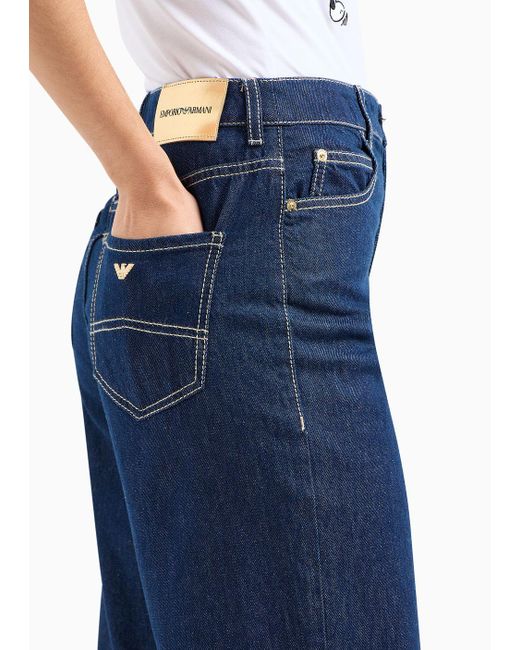 Emporio Armani Blue Jeans J4b Mit Mittelhohem Bund Und Geradem Bein Aus Rinse-denim