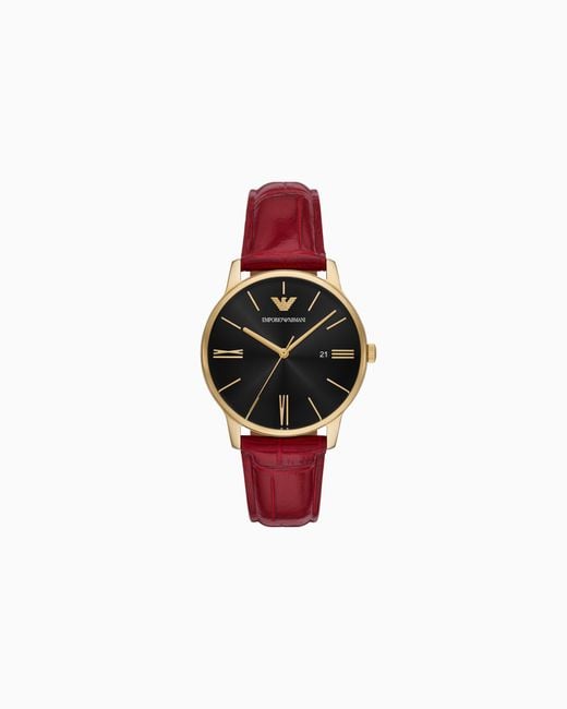 Orologio A Tre Lancette di Emporio Armani in Red da Uomo