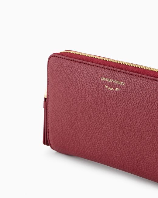Emporio Armani Red Portemonnaie Myea Mit Rundum-Reißverschluss Und Hirsch-Print