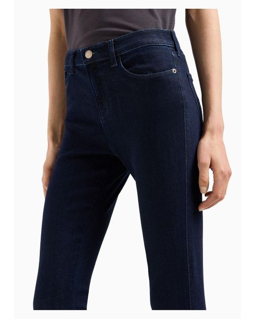 Emporio Armani Blue J20 High-waisted, Super Skinny-leg Lyocell Denim Jeans