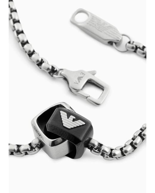 Emporio Armani Blue Stainless Steel Pendant Necklace for men