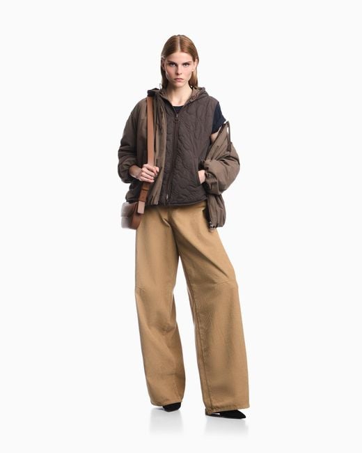 Emporio Armani Brown 3-In-1 Nylon Jacket Boteh Capsule
