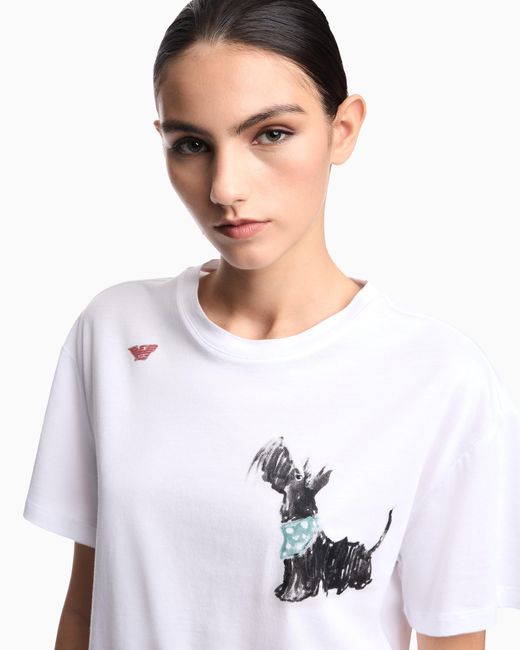 Emporio Armani White We Love Dogs #29 Jersey T-Shirt