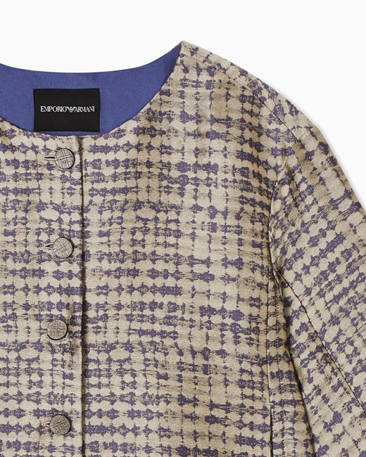 Emporio Armani Multicolor Jacquard Jacket With Geometric Motif